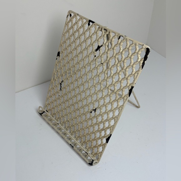 French Country/Shabby Chic  Metal Distressed Book Stand - Picture 8 of 13